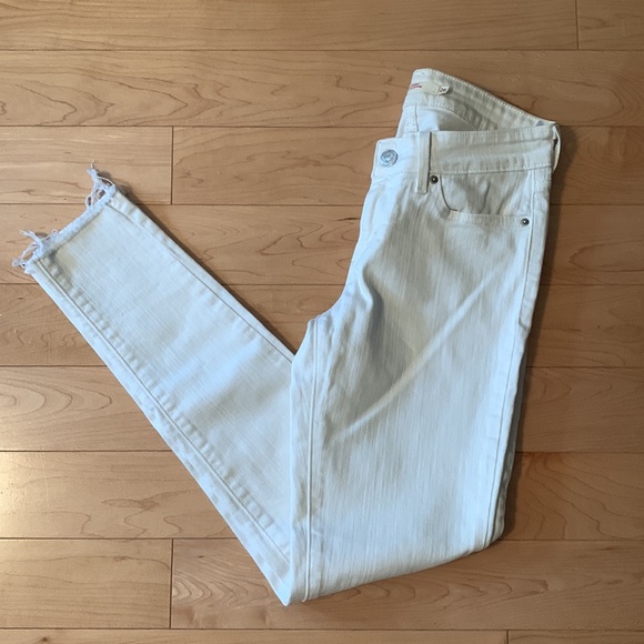 Levi’s 711 Skinny Jeans Raw Hem Distressed Knee - Picture 3 of 9